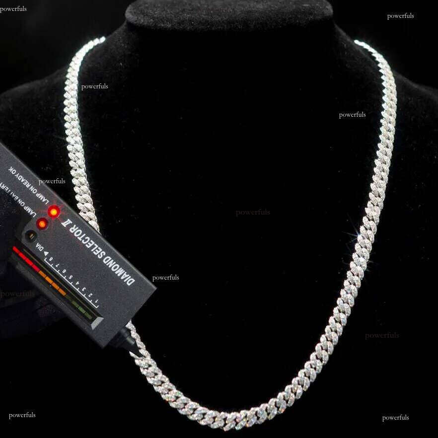 necklace moissanite chain Custom Pass Dia Tester Hip Hop Jewelry Sterling Sier 6mm 8mm Iced Out VVS Cuban Link Moissanite Chain For Men