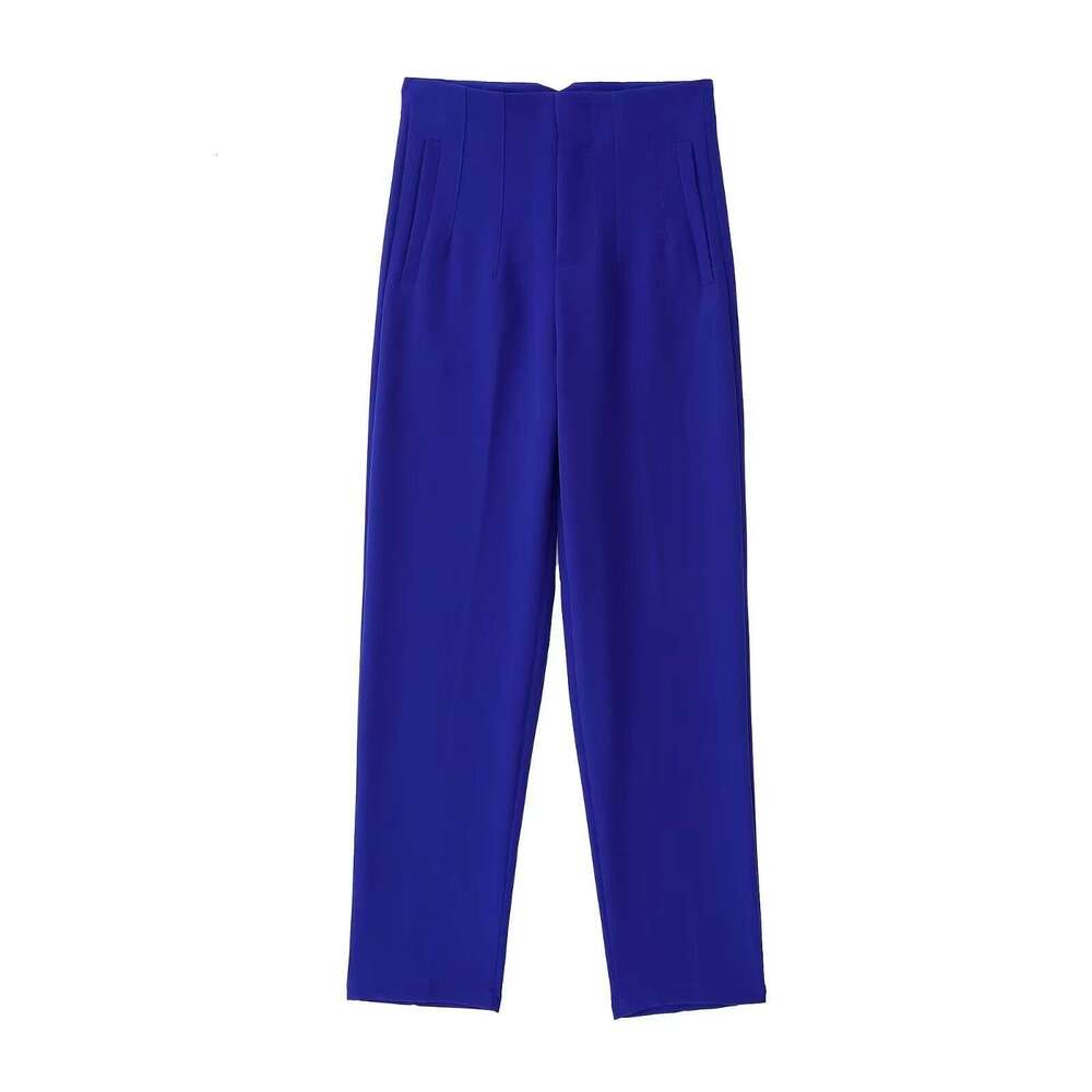 TRAFZA Discount Women's Fashion New High-Waisted Casual Long Pants B5