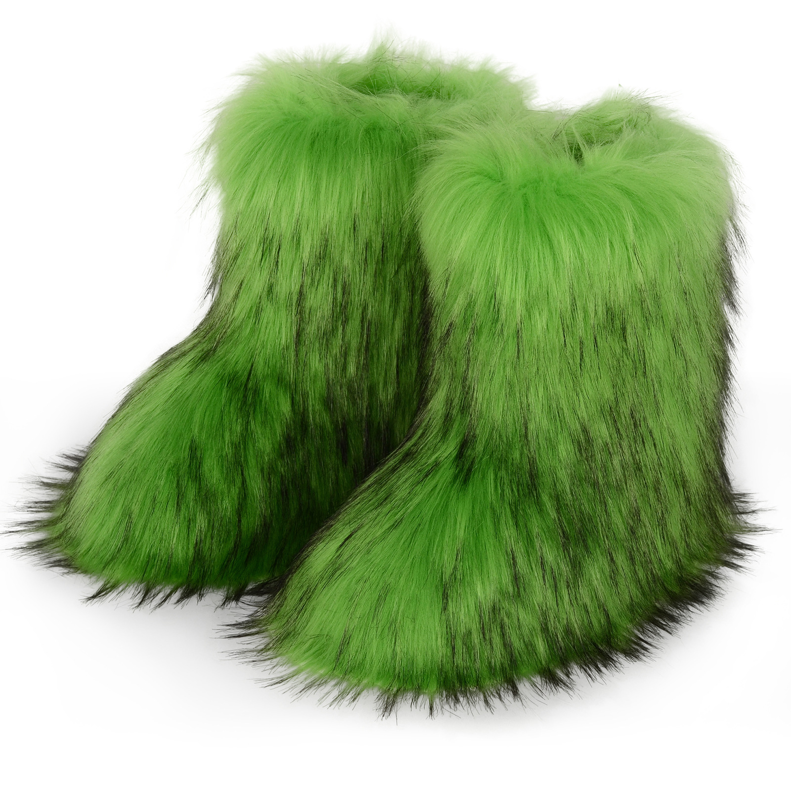 Free shipping designer fashion plus size European and American fur snow boots winter warm women shoes black