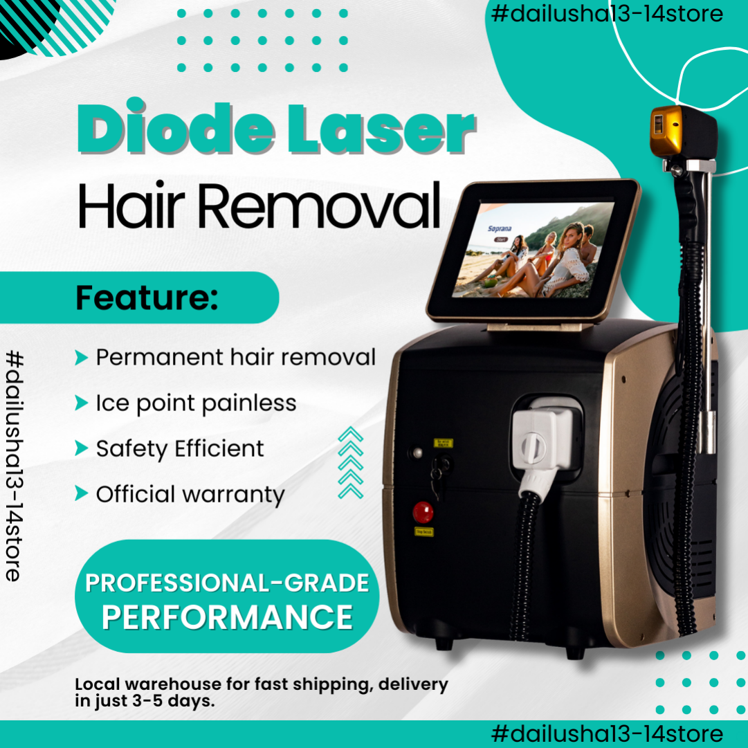 2025 Triple Wave Ice Titanium Diode Laser Hair Removal Device Painless Portable Machine for Salon/Home