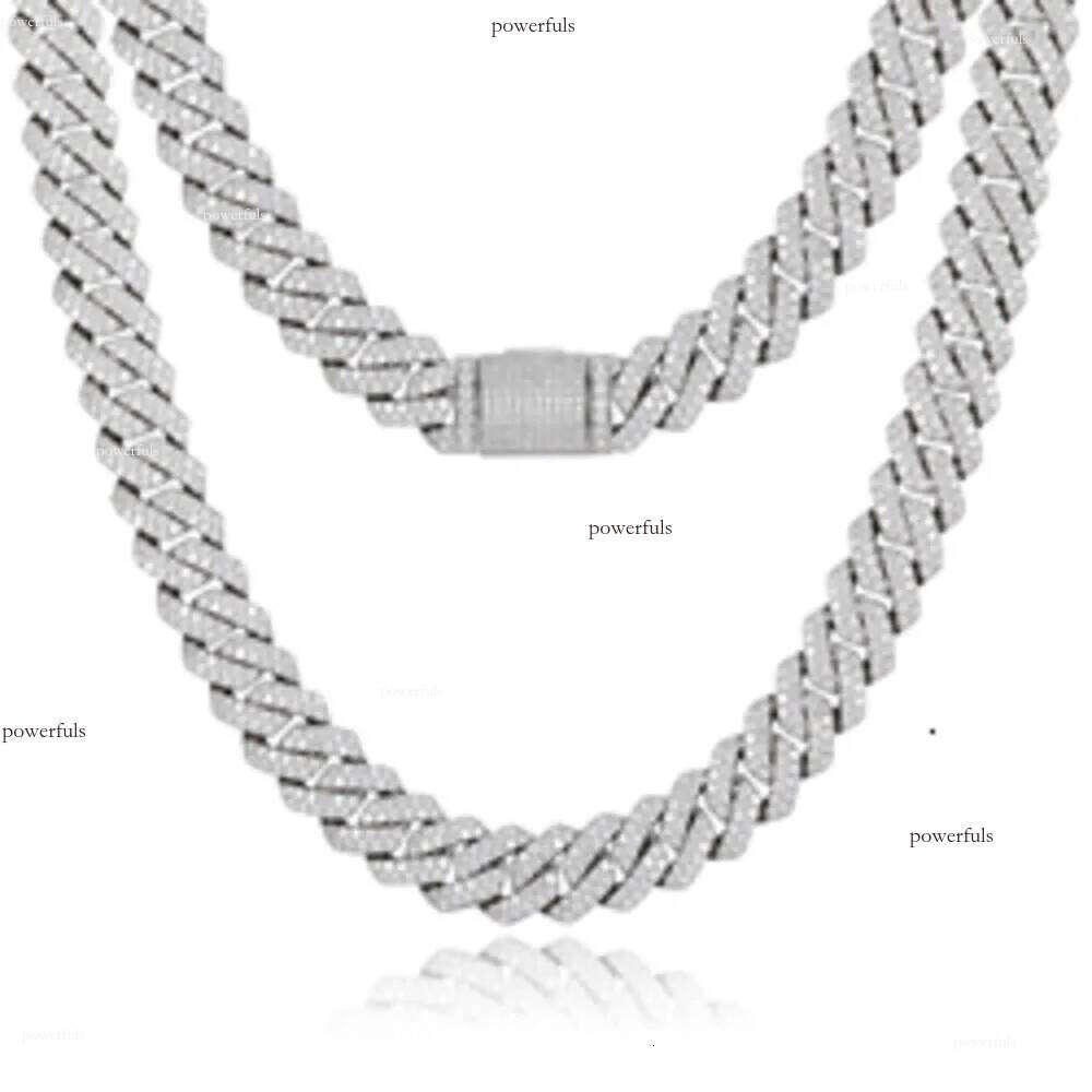 Hip Hop Jewelry 14mm Solid 14k Real Yellow Gold Vvs Moissanite Dia Iced Out Cuban Link Chain Necklace for Men