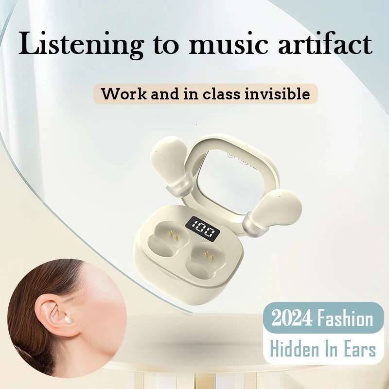 SK Small Headphones Wireless Bluetooth Headset Sports Sleeping Invisible Earbuds Noise Reduction HD Bass Sound Quality Earphones