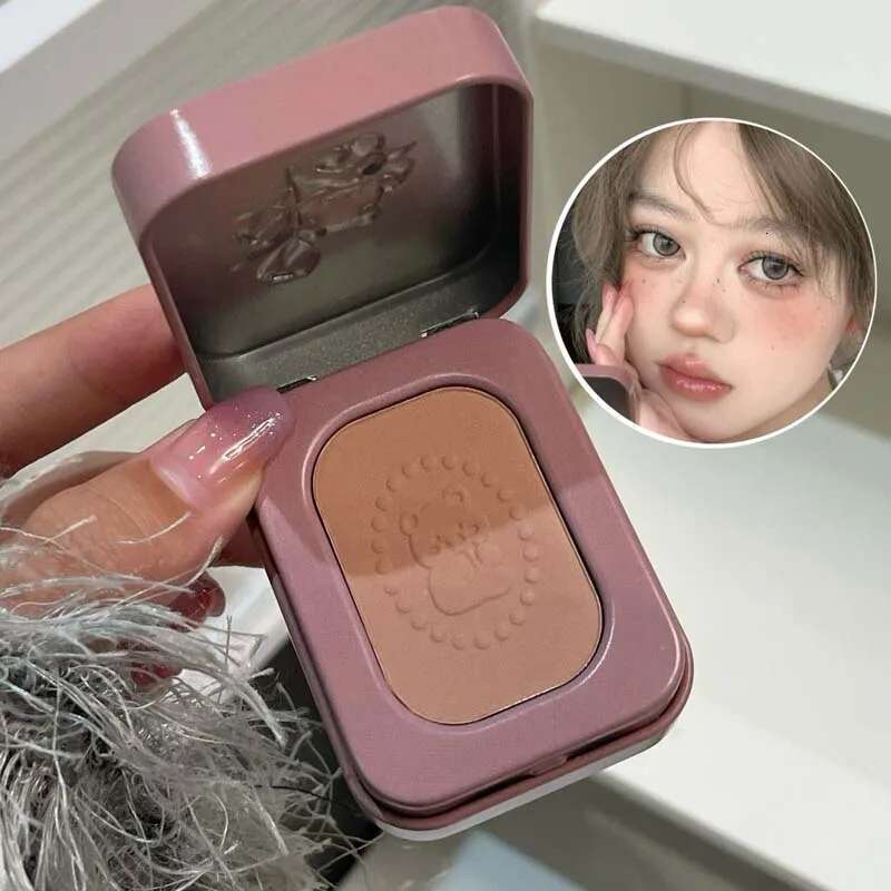 Tin Box Blusher Low Saturation Rose Brown Matte Natural Cheek Tint Brighten Waterproof Face Contouring Cosmetics Blush Powder X250715