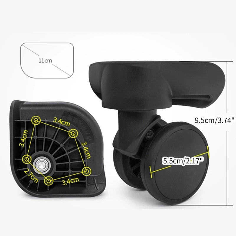 1 Pair Universal Trolley Case Luggage Wheels Luggage Box Swivel Left and Right Wheels DIY Travel Suitcase Replacement Parts 250708