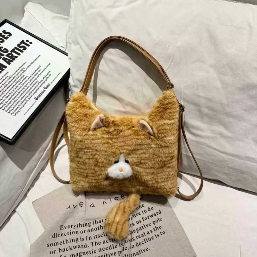 Cute Women Large Capacity Soft Backpacks Casual Zipper Plush Versatile Hand-Held Shopping Daily Commuter Bags Y250719