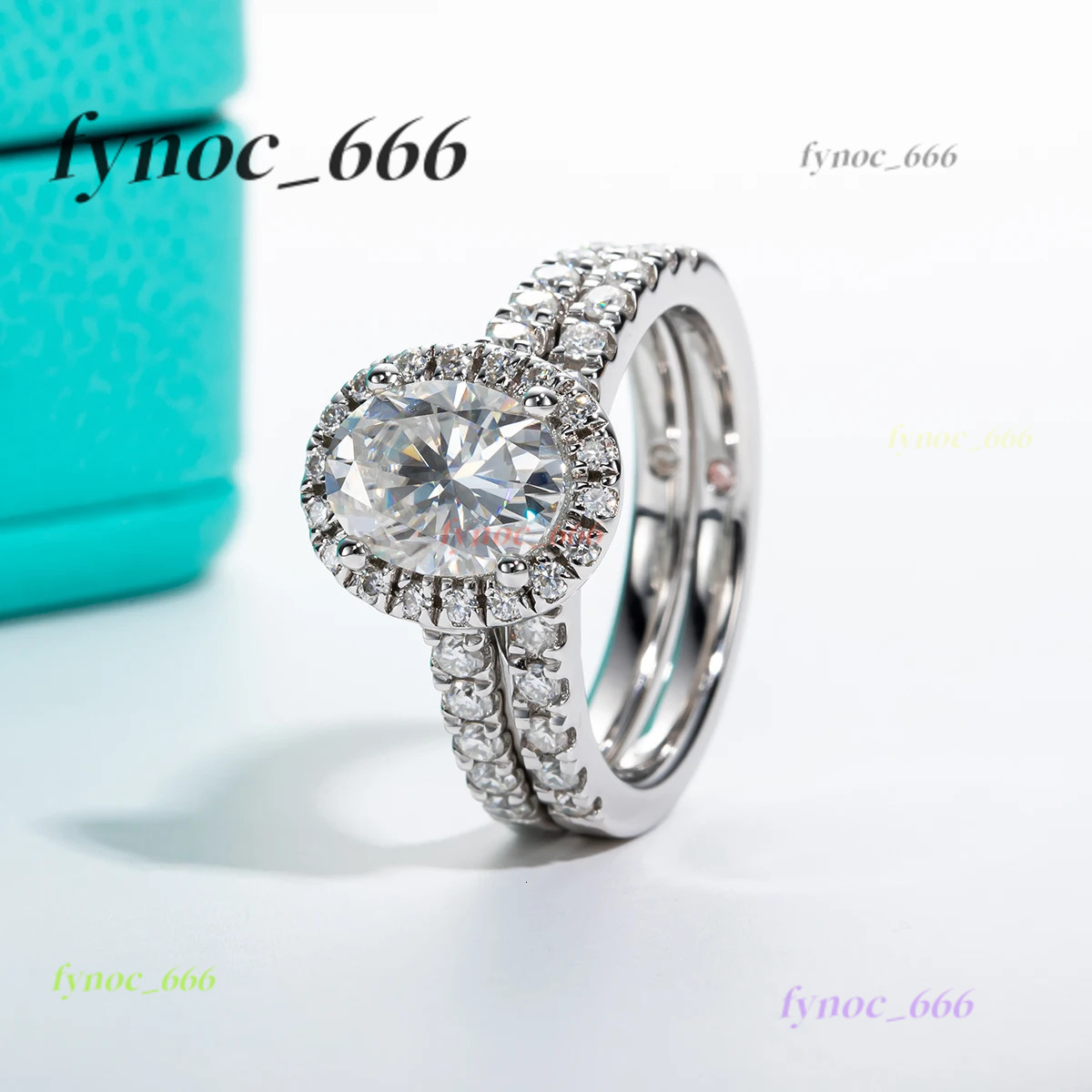 2ct (Total 2.648ct) Oval Cut D Color Moissanite Bridal Ring Set Wedding Band Silver Rings With GRA Jewelry Wholesale