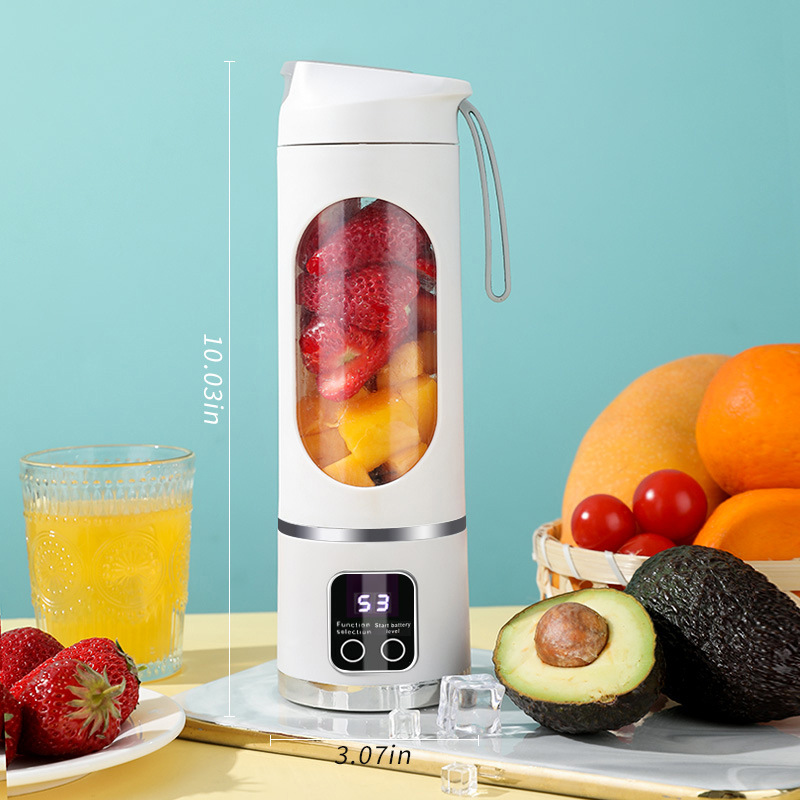 Mini Wireless Juicer Portable Rechargeable Blender Juicer Cup - 12-Blade Fresh Orange Slow Juicer Machine with Safety Features