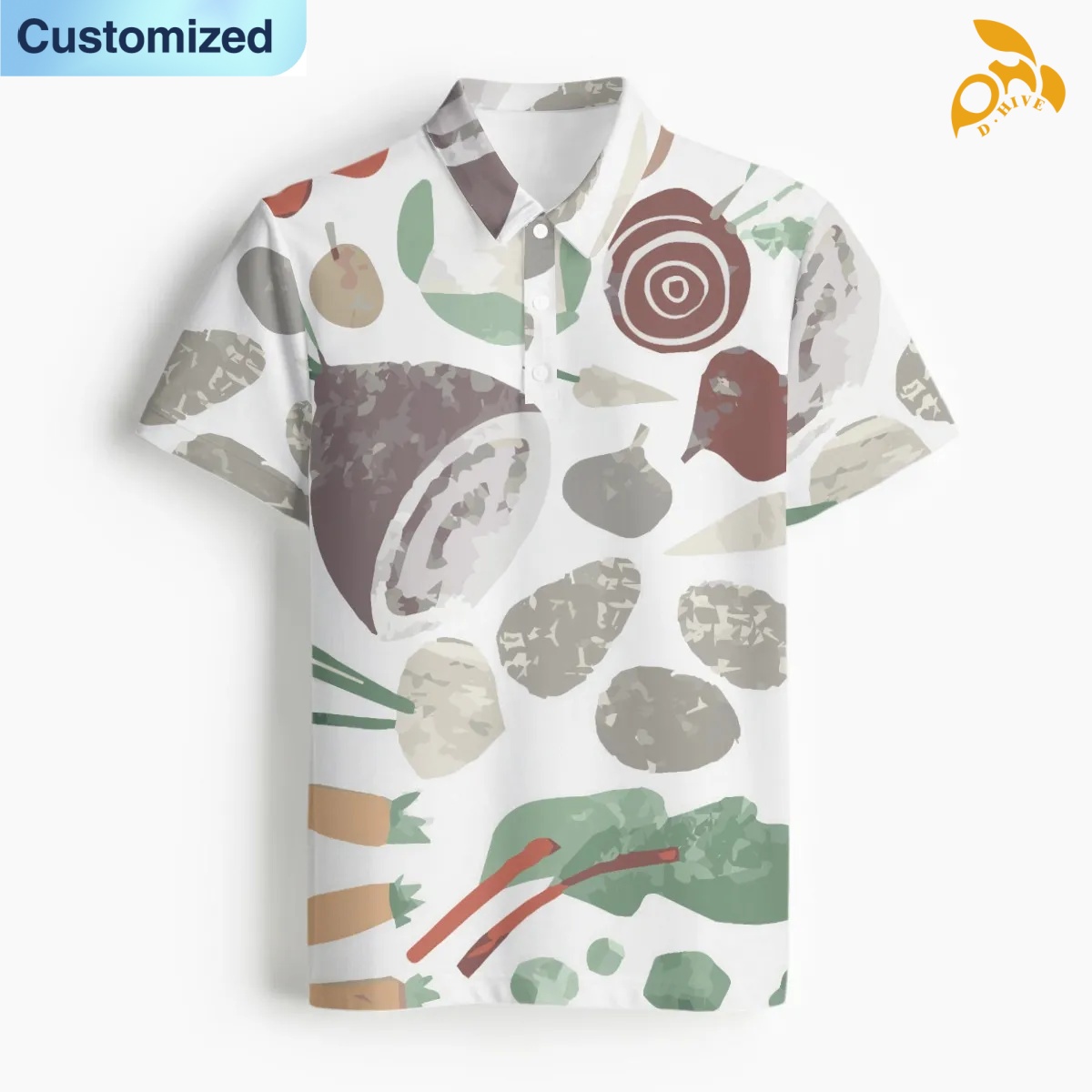 free shipping designer of customized comfortable breathable full-body printed men's Polo collar sweatshirt with exquisite patterns from US