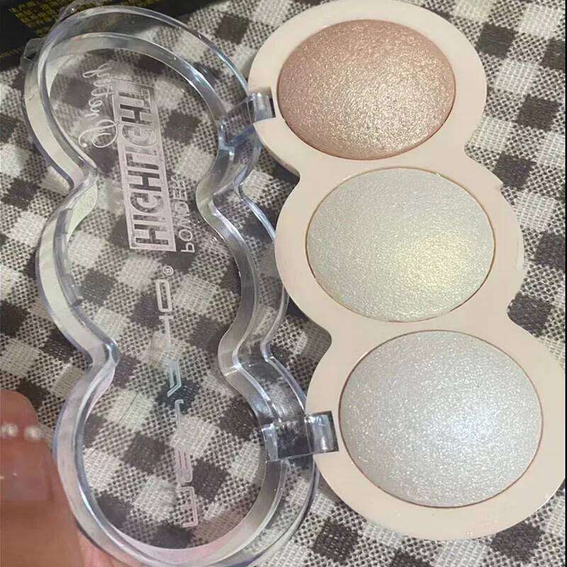 High Gloss Highlighter 3 Colors Baked Powder Brighten Contour Blush Waterproof Glitter Shimmer Fine Flash lasting Face Makeup X250715