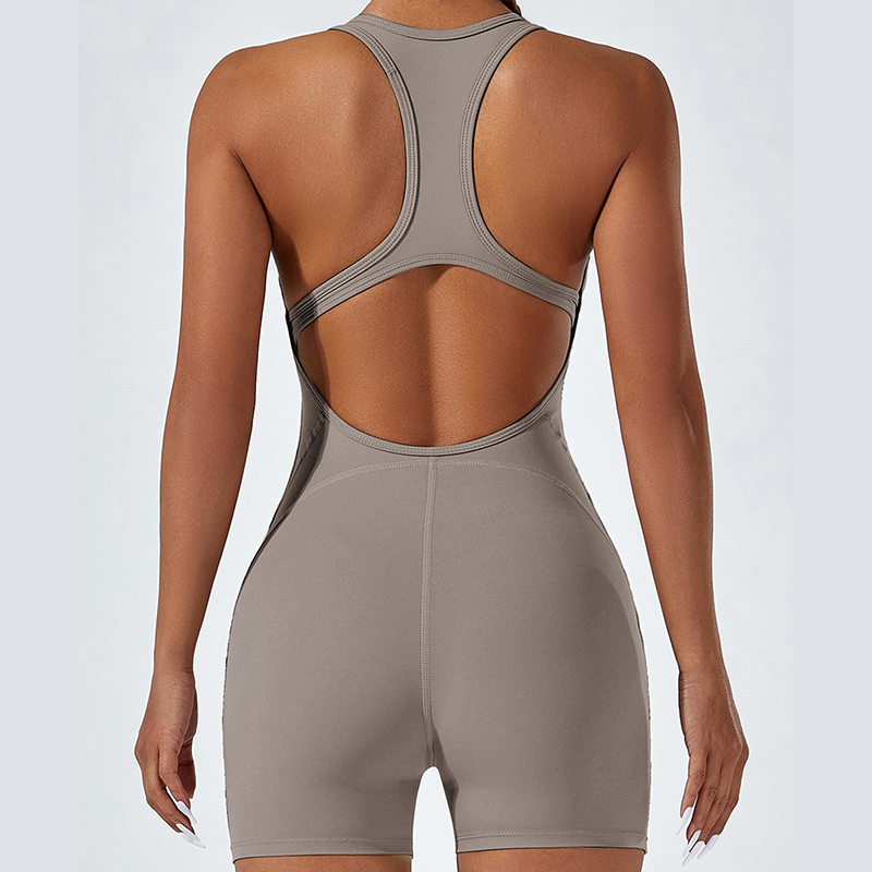 New Style Dance & Sports One-Piece Yoga Bodysuit, Breathable, Tight-Fitting, Butt-Lifting, Sexy Backless Yoga Short Onesie