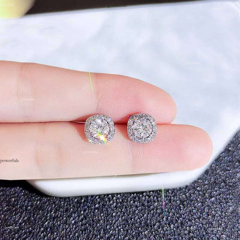 classic earring desinger jewelry Women S sier six claw inlaid with dia hip-hop trend moissanite stone earrings studs Rock Rapper gift