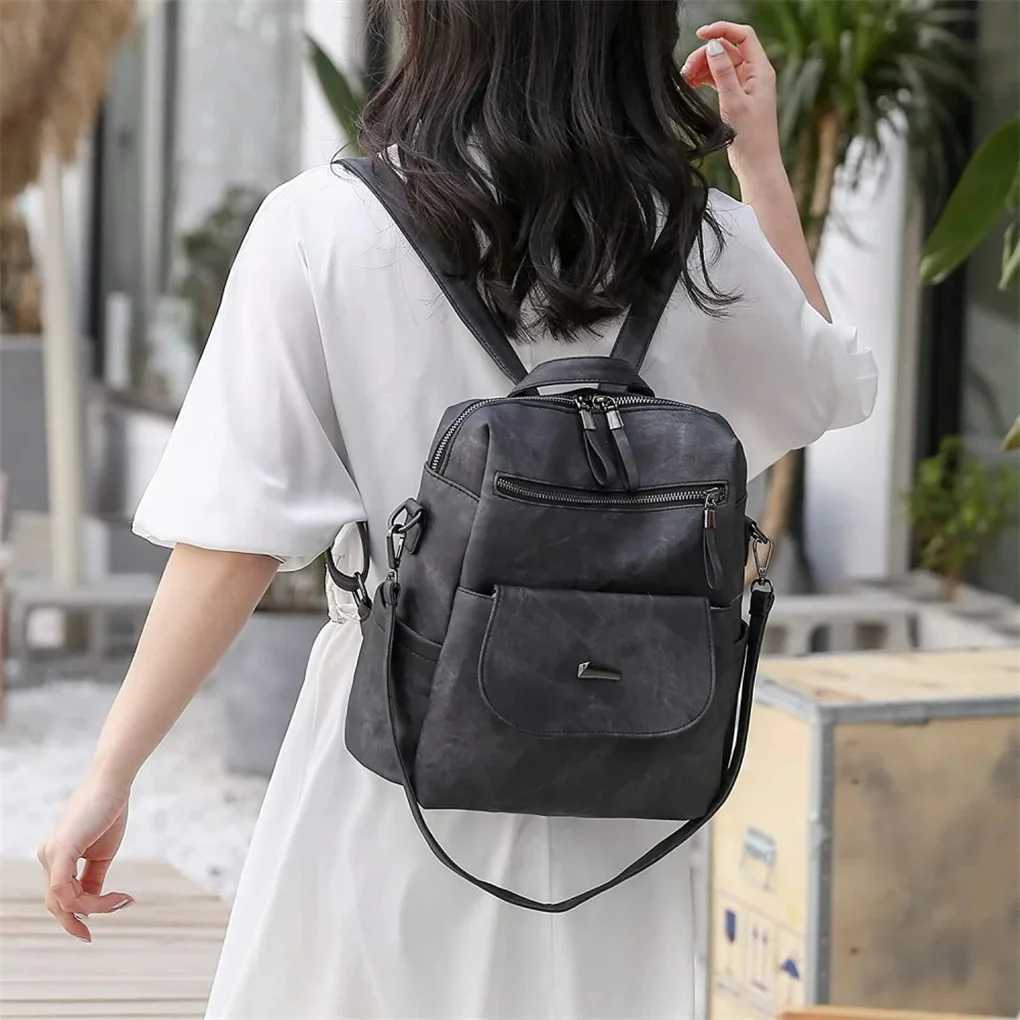 2025 New Backpack Purse for Womens Waterproof PU Leather Backpacks Handbags Ladies Casual Shoulder Bags