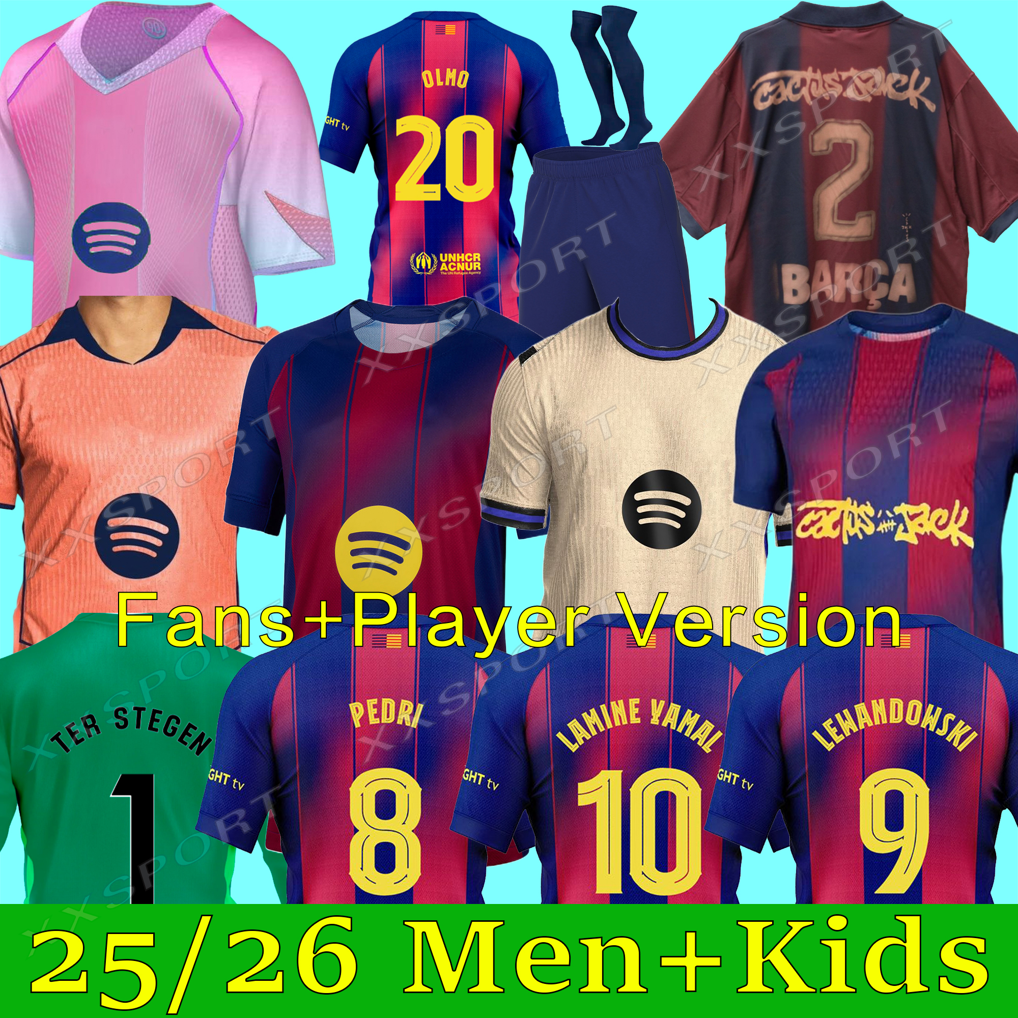 25 26 PEDRI GAVI soccer jerseyS LEWANDOWSKI FC FERRAN camiseta de futbol LAMINE YAMAL CUBASI 2025 2026 football shirt anolecrab kits men kids sets 3XL 4XL
