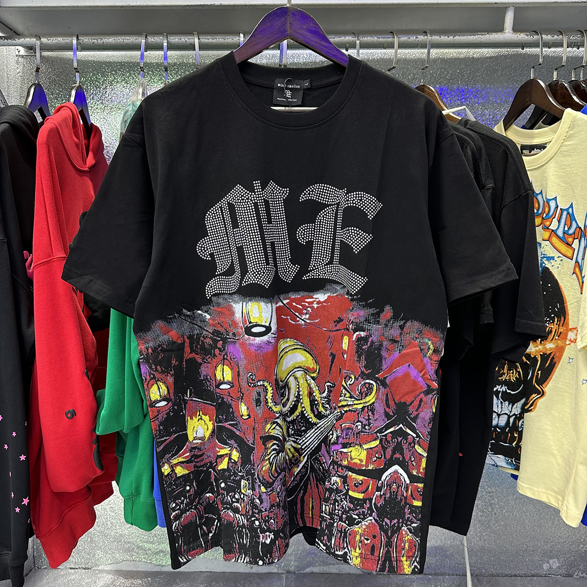 New arrived High Street mixed emotion T-shirt mixed emotions shirt men summer fashion hip-hop retro casual cartoon printed shorts sleeveds T-shir