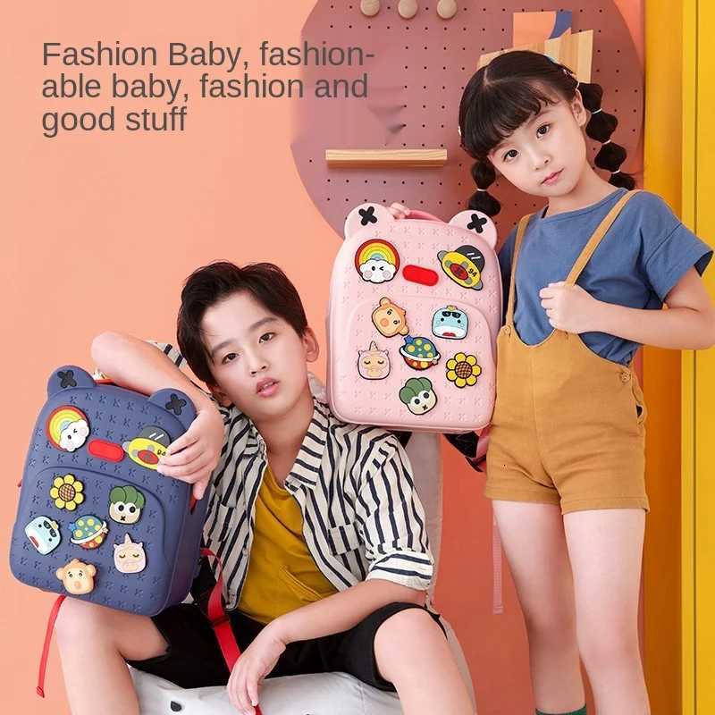 Kids Cool Large-capacity Breathable Backpack Children DIY Pattern Waterproof Messenger Bag Kindergarten Students Schoolbag LB389 X2507151