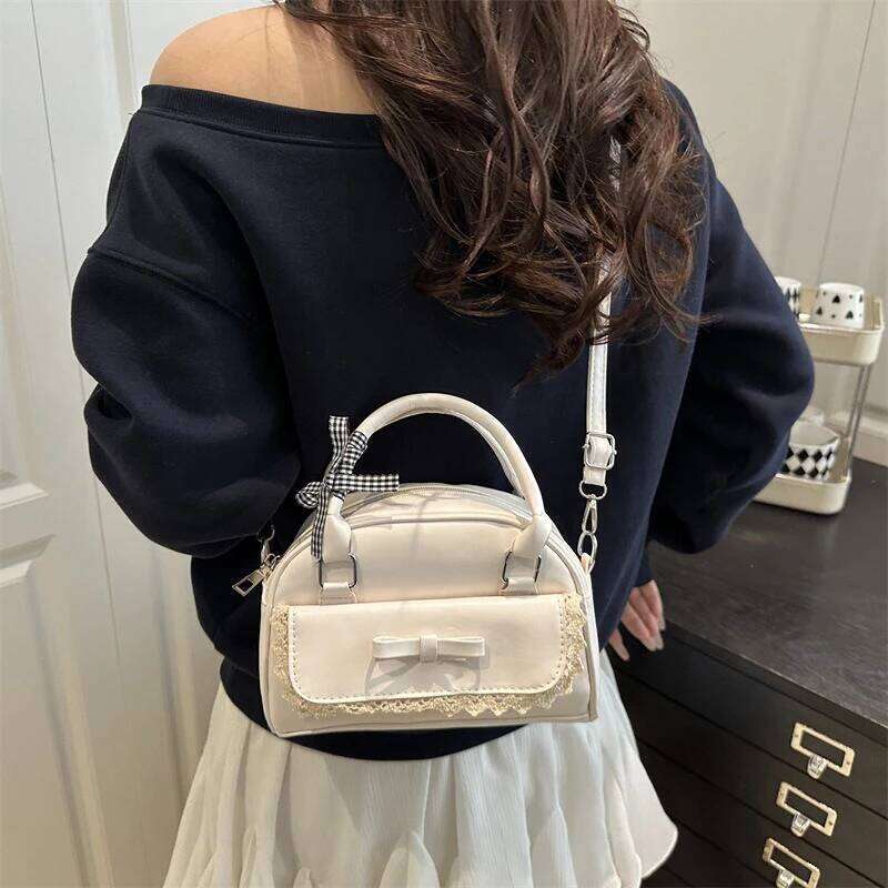Versatile Bow-Tie Hand-Held Boston For Women In 2025 Korean Version, A Fashionable, Sweet And Casual Crossbody Bag