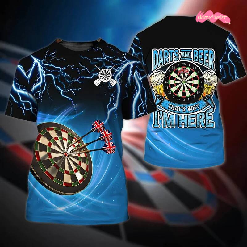 Beer And Darts 3D Print Men T-shirt Summer Cool Streetwear O-Neck Short Sleeve T Shirts Oversized Haruku Boys Kids Tees Tops ddmysept