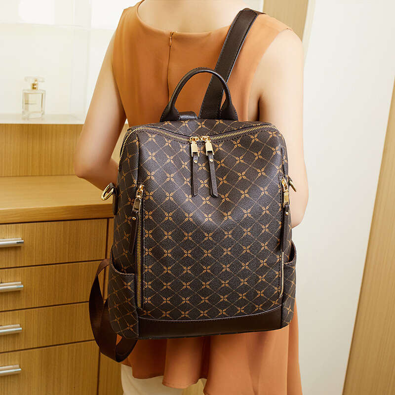 Women's 2024 New Printed Outdoor Travel Casual Backpack Large Capacity Anti-Theft Shoulder Bag