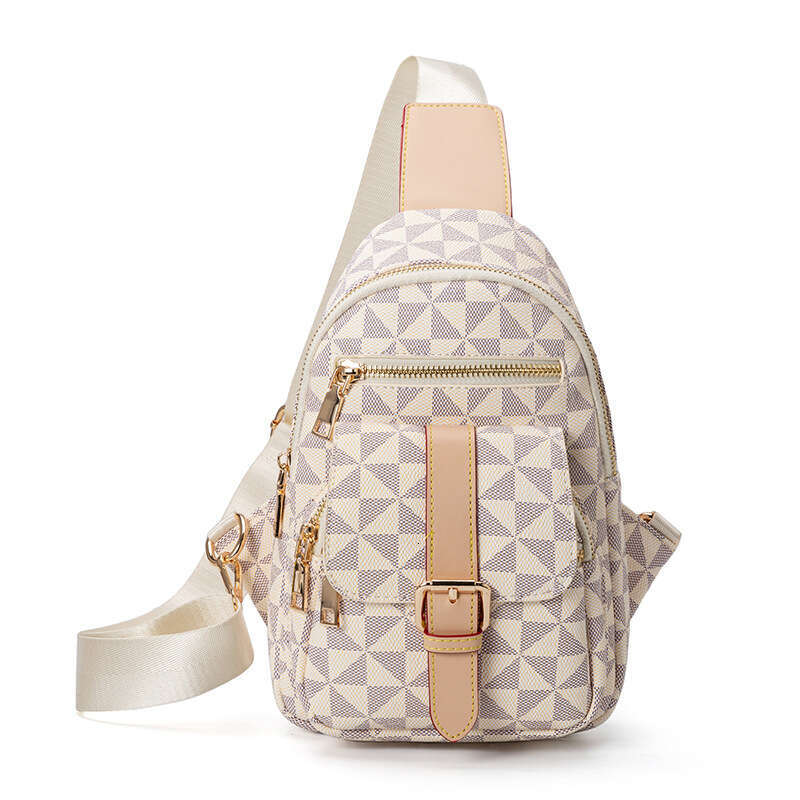 Women's New Soft Leather Large Capacity Chest Crossbody Fashion Print Casual Travel Shoulder Bag