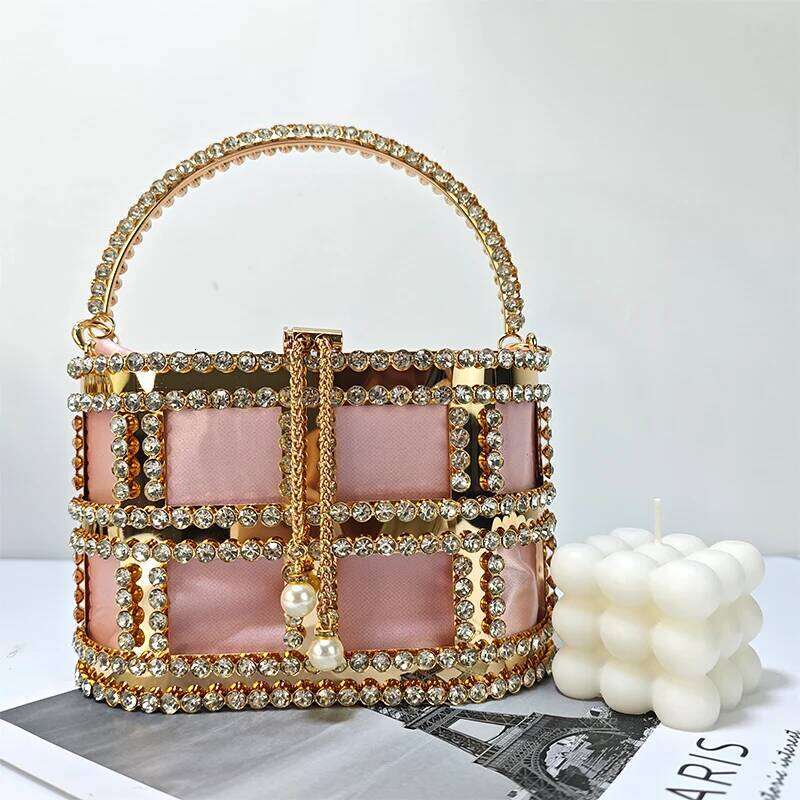 Rhinestone Evening Fashionable Top designer style Designer Handbag Metal Unique Bucket Versatile Women Tote Bag