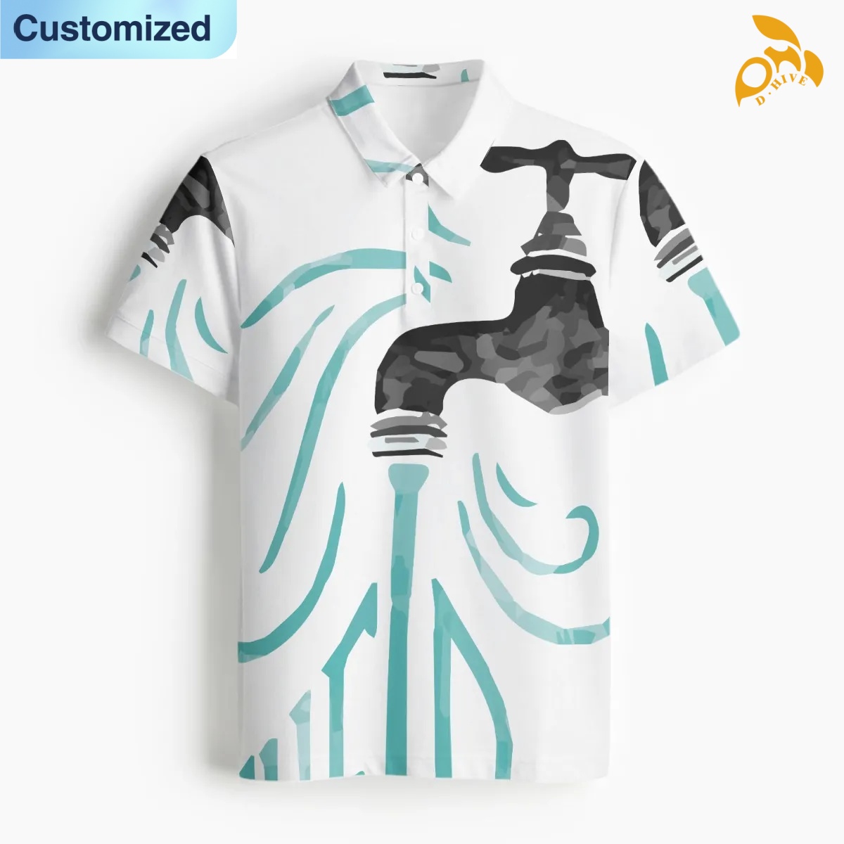 free shipping designer of customized comfortable breathable full-body printed men's Polo collar sweatshirt with exquisite patterns from US