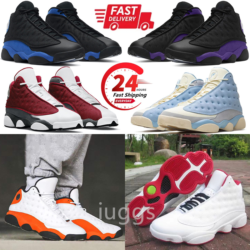 man 13s Mens 13 Basketball Shoes Blue Grey Red Black Flint Playoffs Wheat Court Purple Hyper Royal Obsidian Breed Jump man Sports Sneaker Trainers