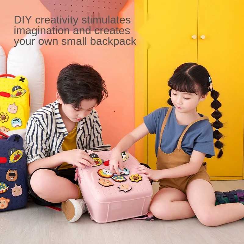 Kids Cool Large-capacity Breathable Backpack Children DIY Pattern Waterproof Messenger Bag Kindergarten Students Schoolbag LB389 X2507151