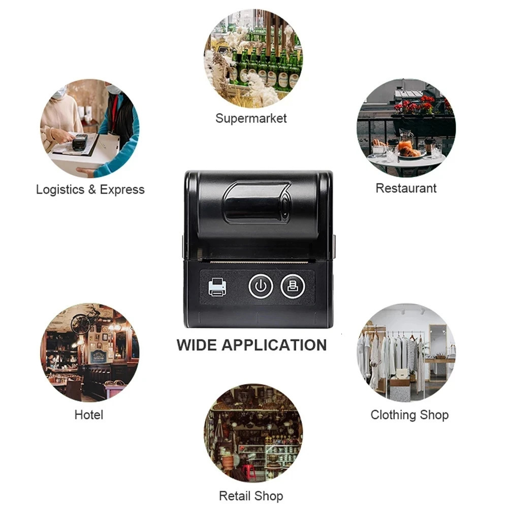 58MM Mini Pocket Thermal Receipt Printer Mobile Portable Ticket Bill Wireless Bluetooth USB Thermal POS Printer PC Android IOS 250715