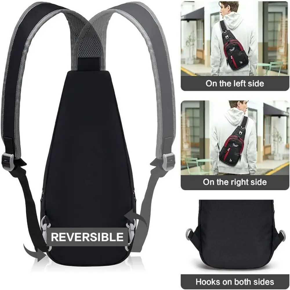 OIWAS Casual Crossbody Bag Sling Shoulder Mens Bag One Strap Lightweight Male Bags Pouch DayPack for Men Travel Sport