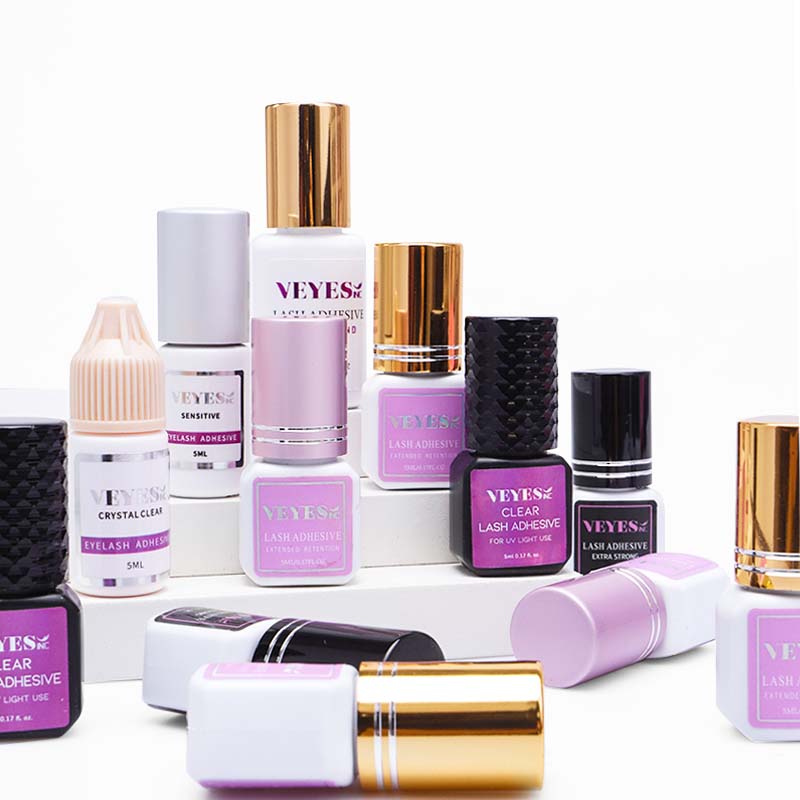 VEYES Fast Drying Eyelash Extension Glue Adhesive Wholesale Liquid Strong Latex Free Lash Glue Black & Clear Private Label