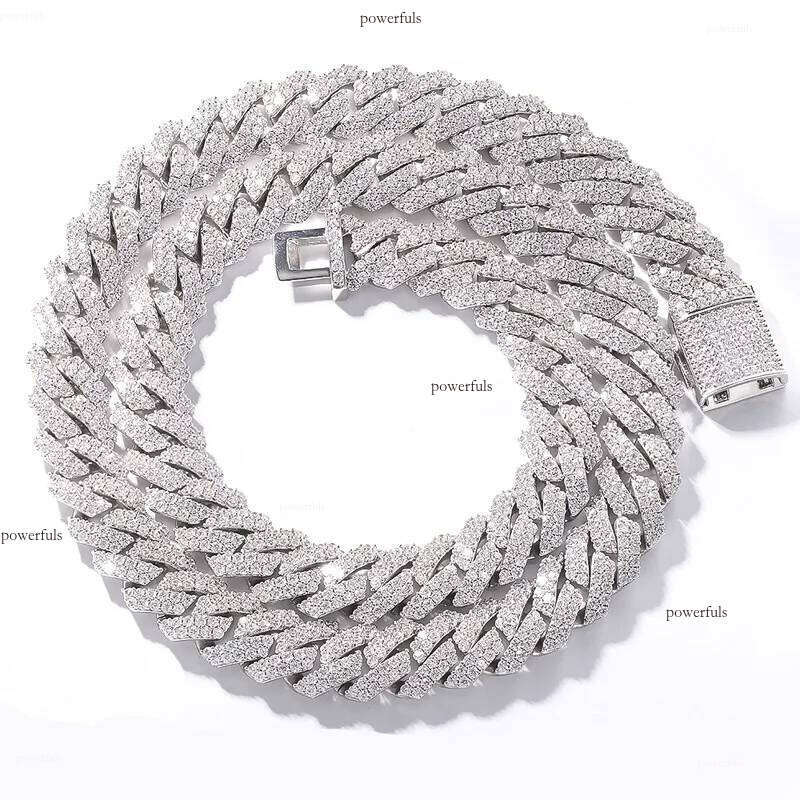 pendant necklaces designer for men Fine jewelry pass dia tester iced out Miami necklace Sterling Sier 14mm cuban link chain moissanite