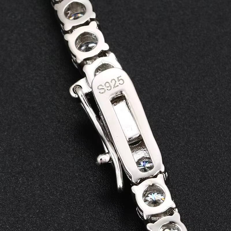 Hip Hop Style 925 Sterling Silver 4mm Diamond Vvs Moissanite Tennis Chain Necklace Jewelry