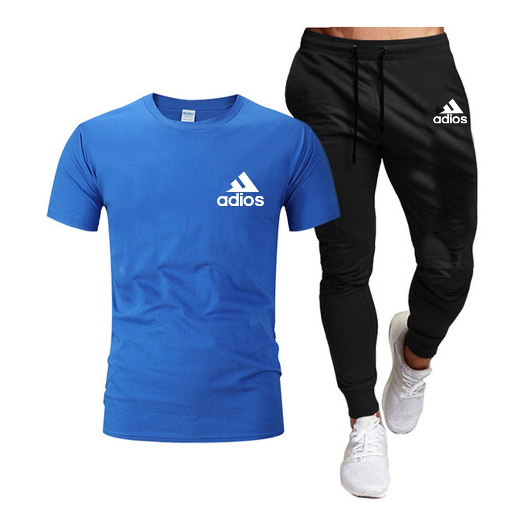Men's Tracksuits T-shirt And Pants Set Running Fashion Printed Short Sleeved Gym Sports 2025 Summer Item