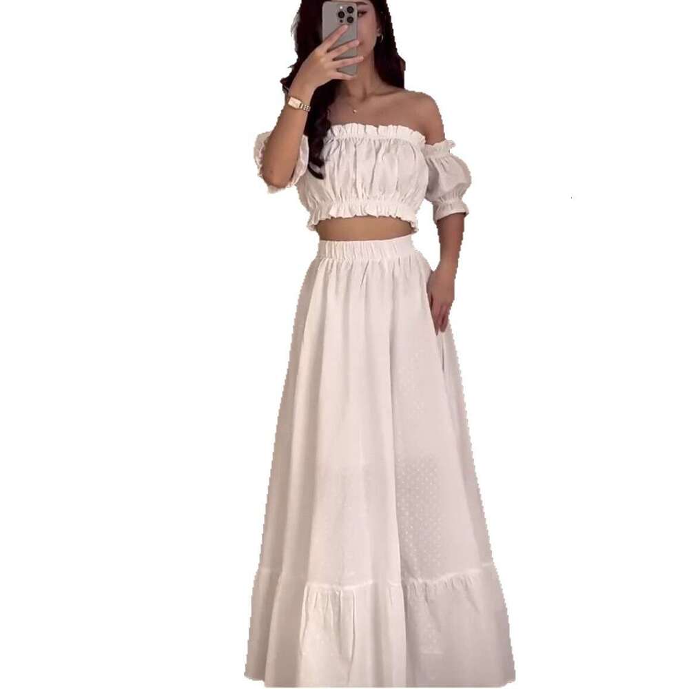 Summer New Women's Solid Color Elegant Fashion Skirt Set B5