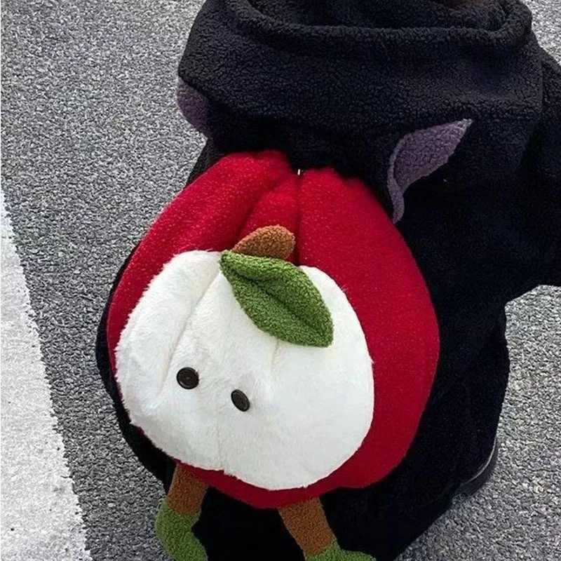 Anime Love and Deepspace Caleb Cosplay Fluffy Apple Drawstring Backpack Cartoon Shoulders Bag Large Capacity Knapsack Xmas GiftM251222