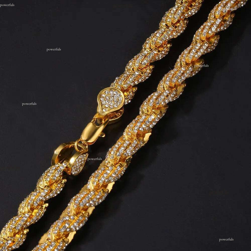 New Arrival Fashion Jewelry Popular White Gold Plated S Iced Out 8mm Vvs Moissanite Hip Hop Rope Chain Necklace for Men