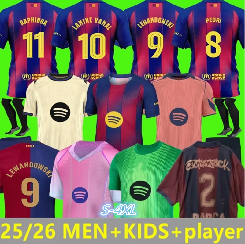 s-4xl 25 26 Soccer Jerseys 19 LAMINE YAMAL 10 11 RAPHINHA jersey 8 PEDRI 6 GAVI 9 LEWANDOWSKI R.Araujo F. DE JONG GAVI KOUNDE 2025 2026 jersey football8888