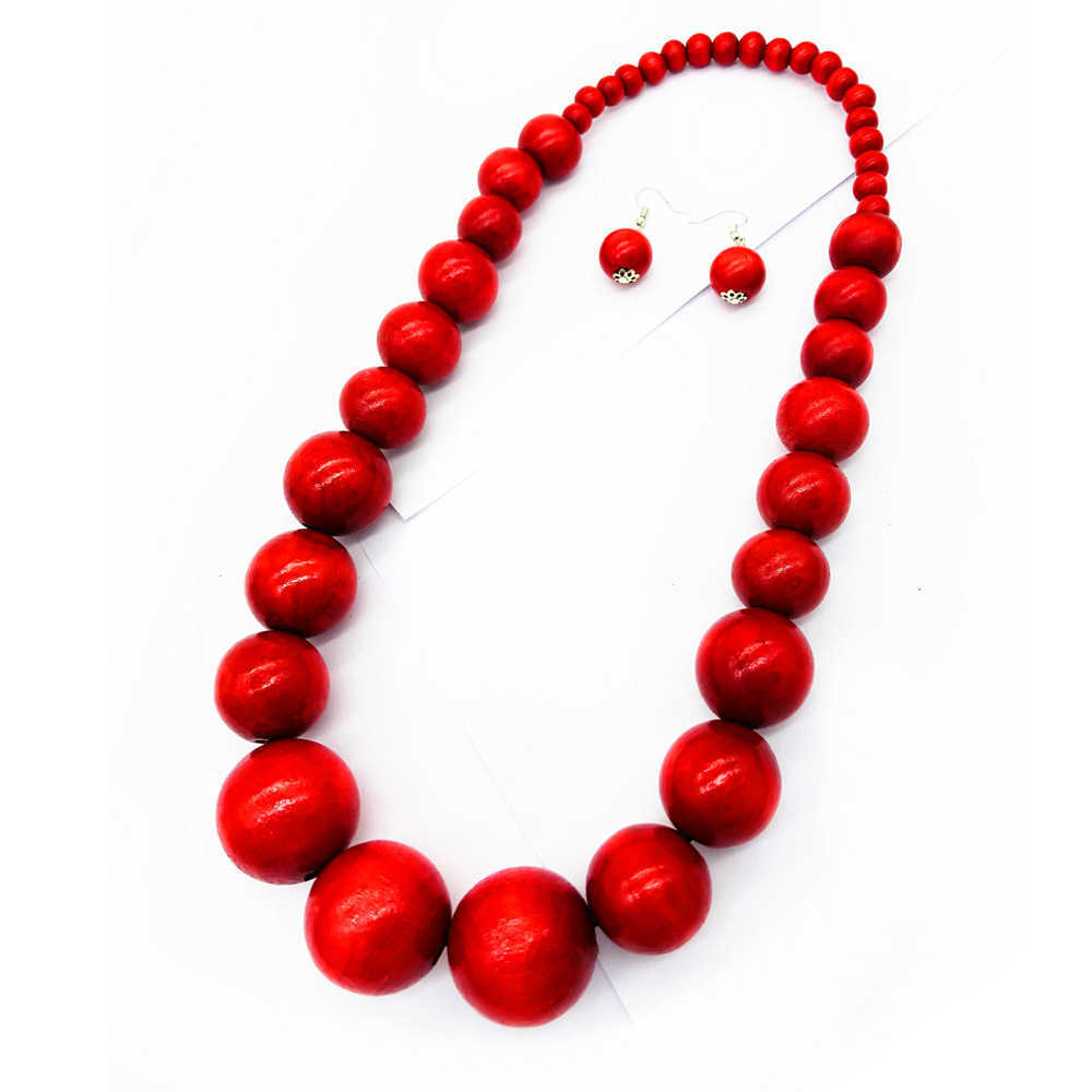 Ethnic Style Wooden Bead Necklace Colorful Sweater Chain Set Necklace Jewelry Necklace 250715 - view 8