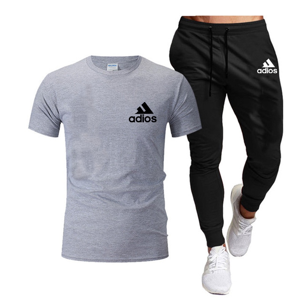 Men's Tracksuits T-shirt And Pants Set Running Fashion Printed Short Sleeved Gym Sports 2025 Summer Item