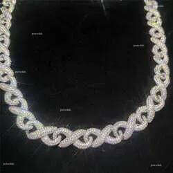 Iced Out Moissanite Cuban Link Chain Classic Box Clasp Hip Hop Men Jewelry Gold Necklace Bling Dia Chains