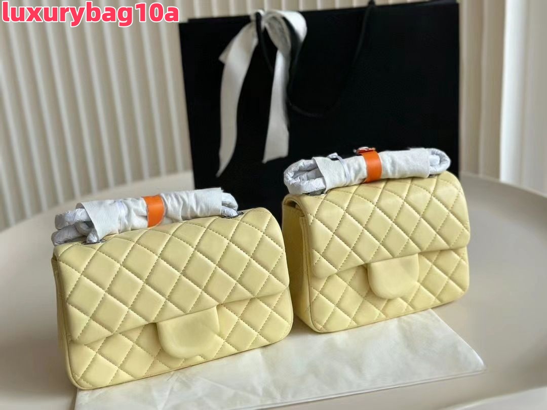 Mirror Quality Classic Mini Flap Square Quilted Lambskin Bags Designer Cross shaped Diamond Chain Bag Gold and Silver Hardware Shoulder Bag Handbag Wallet 17/20cm