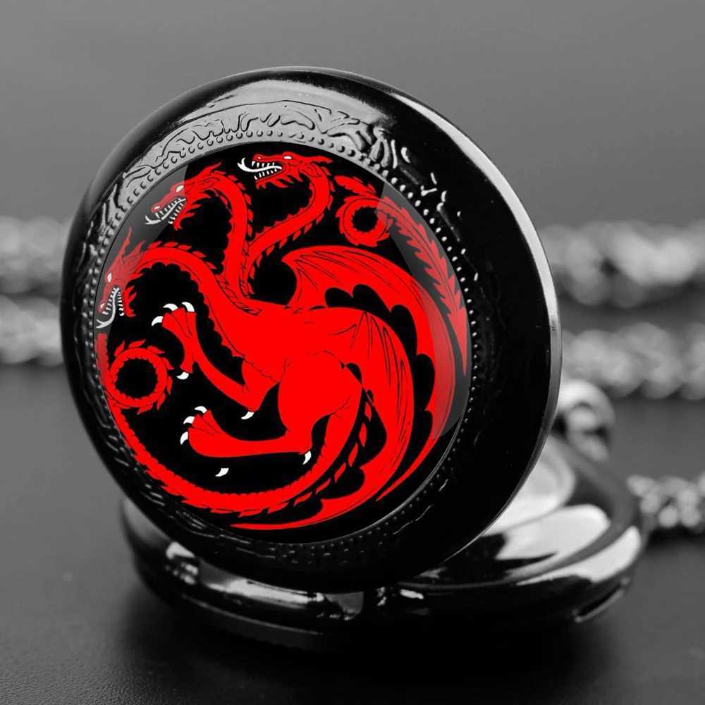 Quartz Movement Pocket Watches Game Thrones Dragon Creative Pocket FOB Watch Pendant for Women Men Children Boy Girl Reloj Watch Z250714