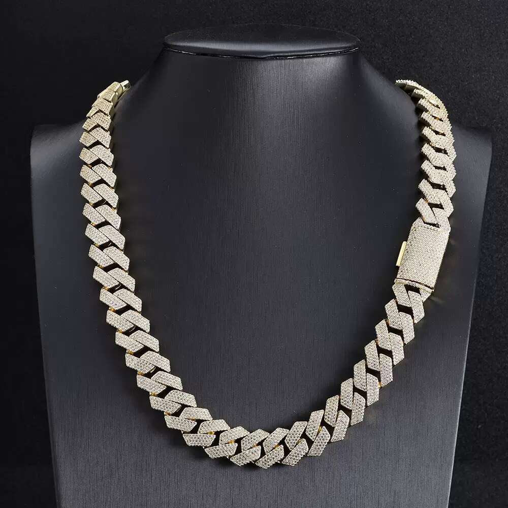High designer braceletCustom Made Rose Jewelry Gold Plated Links DEF Vvs Wholesale All Size Round Moissanite Cuban Chain