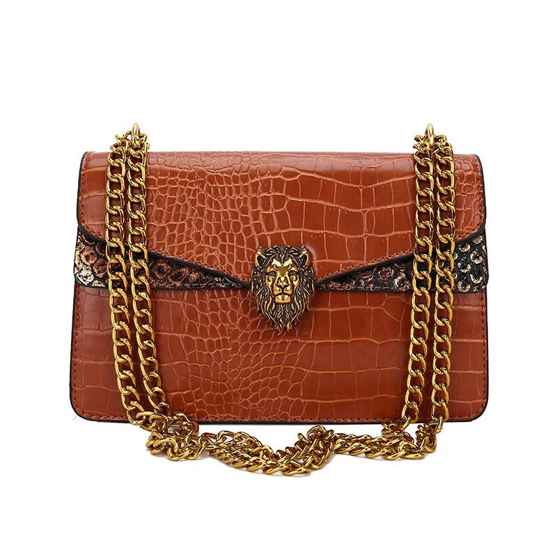 Luxury Brand Designer Bag Single Shoulder Bag Foreign Trade Chain Crocodile Pattern Retro Underarm Bag Casual Versatile Small Square Bag Fashion Commu