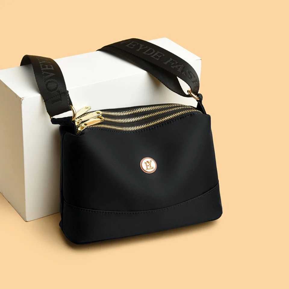 High Quality Womens Waterproof Nylon Multilayer Crossbody Bag Ladies Large Capacity Handbag Purse Female Shoulder Bags 3 Layers
