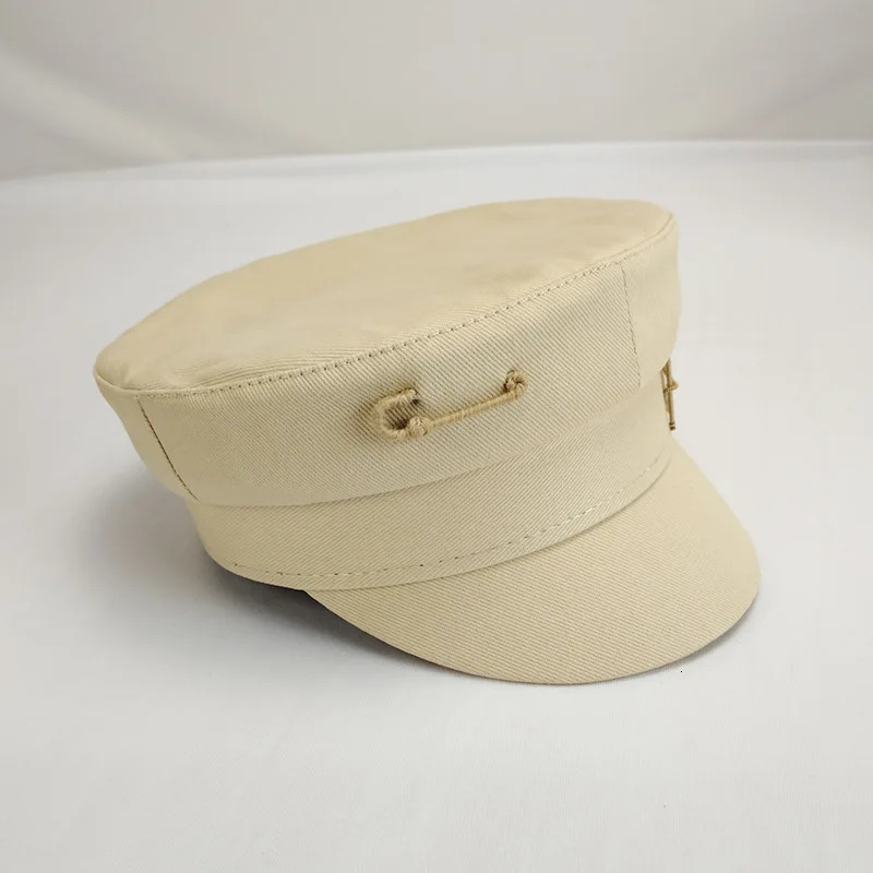 RB Letter Military Cap Spring Summer Travel sboy Caps Fashion Women Streetwear Flat Top Sailor Hat Lady Navy Hats 250714