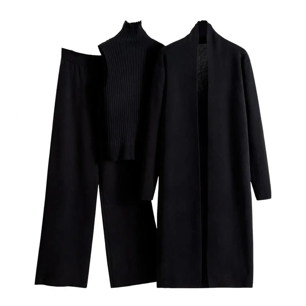 Spring Autumn 3 Piece Women Cardigan Tracksuits Knitted Pant Set Ladies Sweater Suit Vintage Fashion Ladies 3 Piece Set clothing 250714