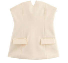 TRAFZA New SHEIN Pullover V-Neck Sleeveless Women's Spring Sexy Short Vest Tube Top B5
