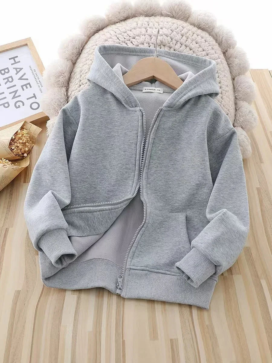 Children Hooded Sweatshirt Jackets Baby Boys Sportswear Cardigan Tops Kids Zipper Casual Jacket Teenager Spring Autumn Clothing 250715