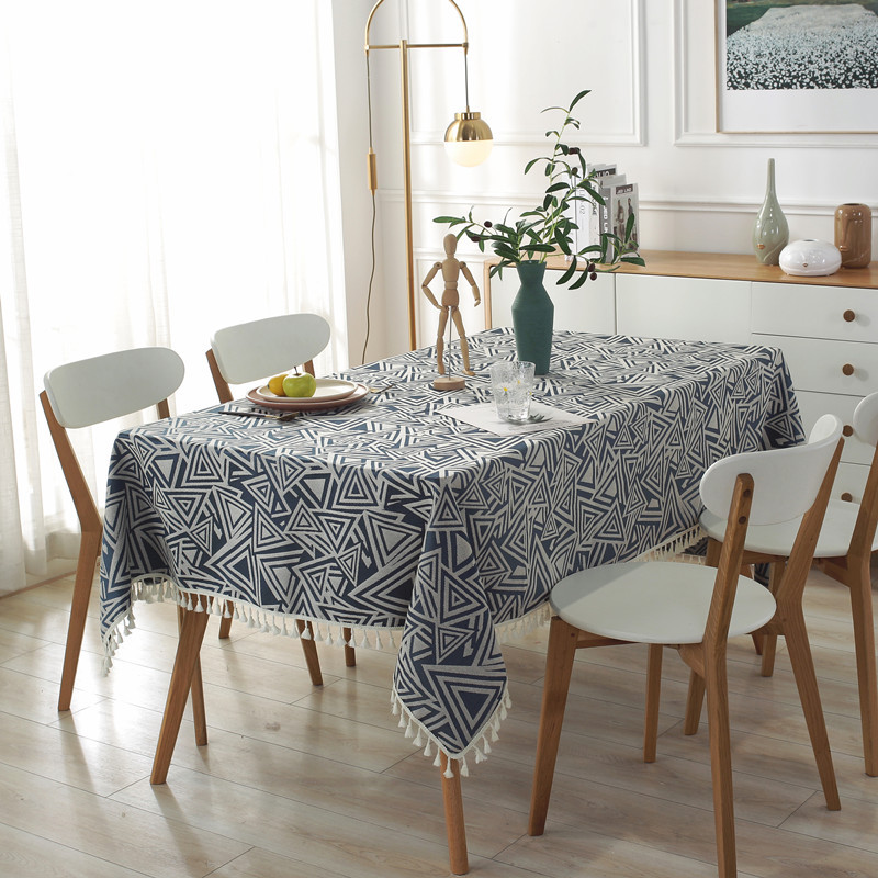 European Style Jacquard Table Cloth Thickened Rectangular Tablecloth Embroidered Tassels Dustproof Dining Table Cloth Cover